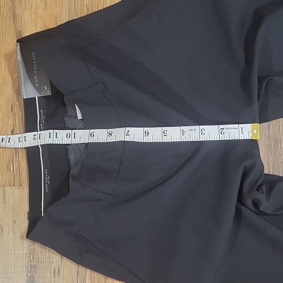 ANN TAYLOR Black Gray Signature Fit Trouser Leg Relaxed Fit Wool Blend Pant - Picture 14 of 14